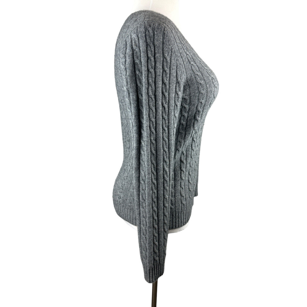 Vtg Lauren Ralph Lauren Cashmere V-Neck Pullover Sweater Gray Women's Medium - Picture 4 of 14